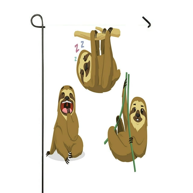 ABPHQTO Sloth Rain Forest Two Toed Lazy Mammal Hanging Sloths Home Outdoor Garden Flag House Banner Size 28x40 Inch