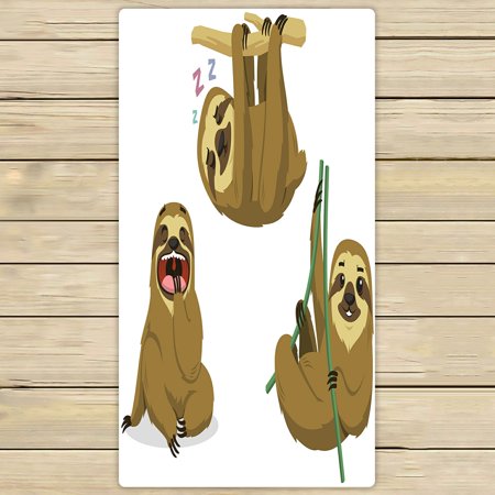 ABPHQTO Sloth Rain Forest Two Toed Lazy Mammal Hanging Sloths Towels,Beach Bath Pool Sprot Travel Hand Spa Towel 30x56 Inch