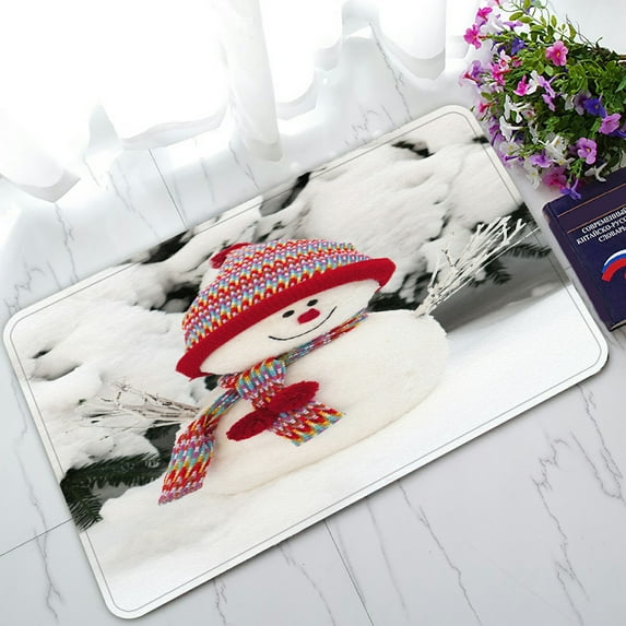ABPHQTO Snowman Doormat Entrance Rug Area Rug Floor Mat Home Decor 30x18 Inch