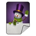 thumbnail image 1 of ABPHQTO Snowman Top Hat Banner Fleece Blanket Fleece Back Throw Blanket 58x80 Inch, 1 of 1