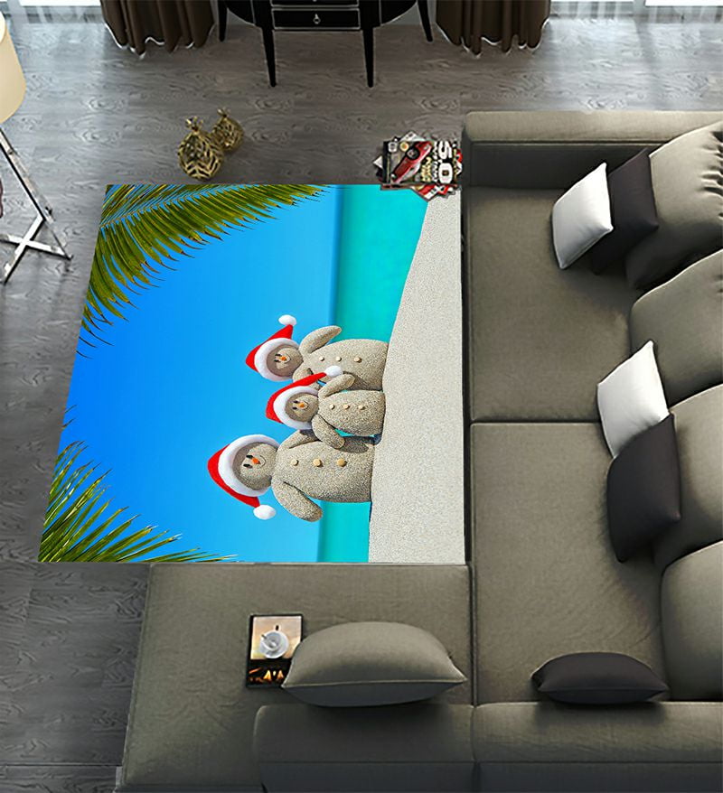 ABPHQTO Snowmen Family Santa Hats At Sunny Ocean Tropical Palm Beach ...