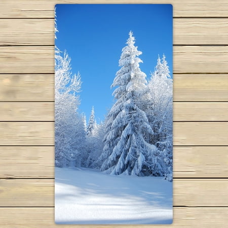 ABPHQTO Snowy Mountain Forest Towels,Beach Bath Pool Sprot Travel Hand Spa Towel 30x56 Inch