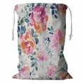 thumbnail image 1 of ABPHQTO Soft Pink Watercolor Flower Storage Basket Laundry Bag with Drawstring 18x24 Inch, 1 of 3
