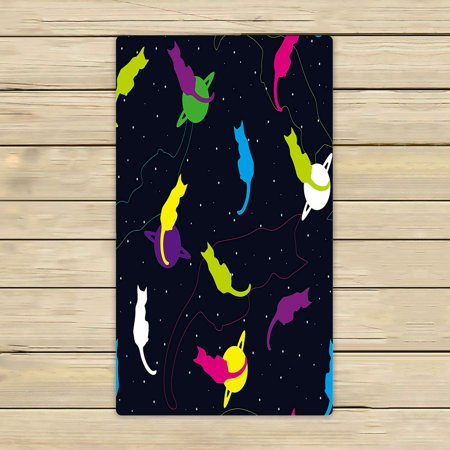 ABPHQTO Space Cats Saturn Stars Towels Beach Bath Pool Sprot Travel Hand Spa Towel 16x28 Inch