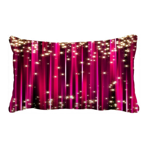 ABPHQTO Sparkle Pink Stars Pillow Case Pillow Cover Pillow Protector Two Sides For Couch Bed 20x30 Inch