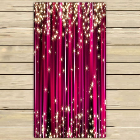 ABPHQTO Sparkle Pink Stars Towels Beach Bath Pool Sprot Travel Hand Spa Towel 30x56 Inch