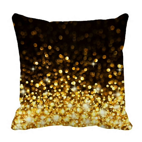 ABPHQTO Sparkling Golden Pillow Case Pillow Cover Pillow Protector Two Sides For Couch Bed 16x16 Inch
