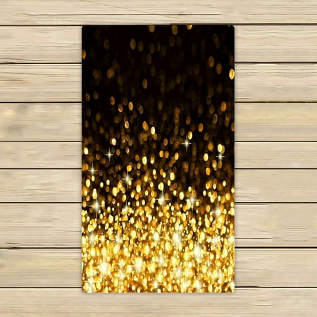 ABPHQTO Sparkling Golden Towels Beach Bath Pool Sprot Travel Hand Spa Towel 16x28 Inch