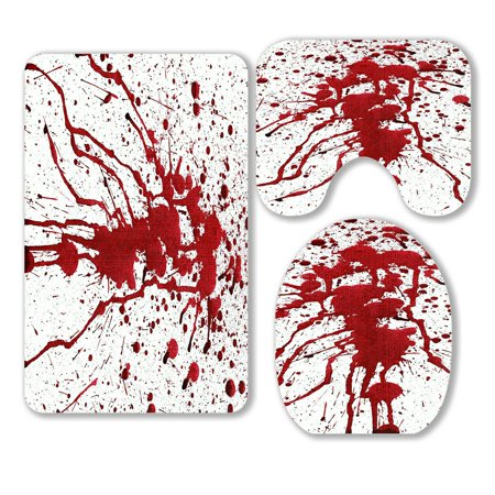 ABPHQTO Splashes On White 3 Piece Bathroom Rugs Set Bath Rug Contour Mat and Toilet Lid Cover