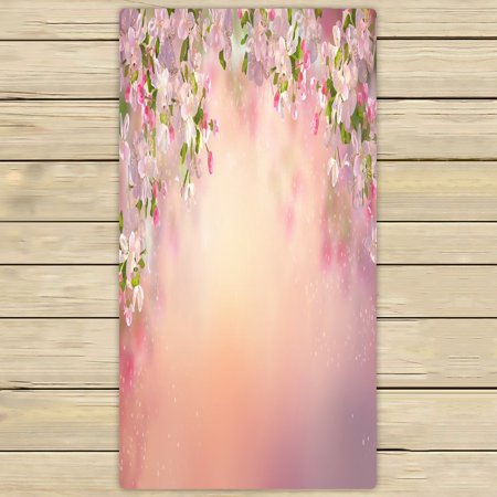 ABPHQTO Spring Cherry Blossom Sakura Branch In Springtime Towels Beach Bath Pool Sprot Travel Hand Spa Towel 30x56 Inch