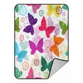 thumbnail image 1 of ABPHQTO Spring Colorful And Transparent Butterflies Fleece Blanket Fleece Back Throw Blanket 58x80 inch, 1 of 1