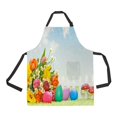 thumbnail image 1 of ABPHQTO Spring Flowers Easter Artificial Landscape Apron Home Kitchen Apron with Pockets, 1 of 1