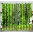 thumbnail image 1 of ABPHQTO Spring Green Czech Forest Window Curtain Kitchen Curtain Window Drapes Panel 52x84 inch (Two Piece), 1 of 1