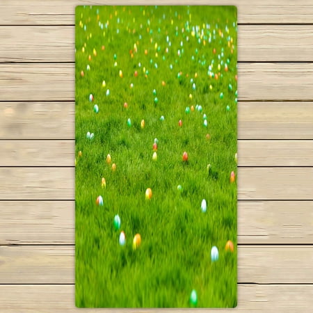 ABPHQTO Spring Meadow Easter Eggs Grass Towels Beach Bath Pool Sprot Travel Hand Spa Towel 30x56 Inch