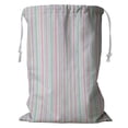 thumbnail image 1 of ABPHQTO Spring Stripes Pattern Pink Blue Beige White Lines Storage Basket Laundry Bag with Drawstring 18x24 Inch, 1 of 3