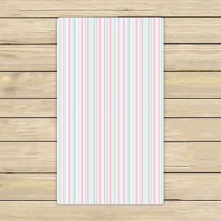 ABPHQTO Spring Stripes Pattern Pink Blue Beige White Lines Towels,Beach Bath Pool Sprot Travel Hand Spa Towel 16x28 Inch