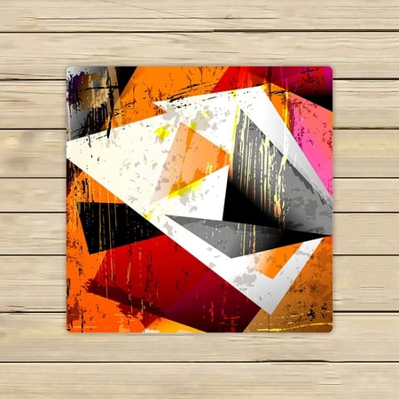 ABPHQTO Squares Triangles Paint Strokes Splashes Towels Beach Bath Pool Sprot Travel Hand Spa Towel 13x13 Inch
