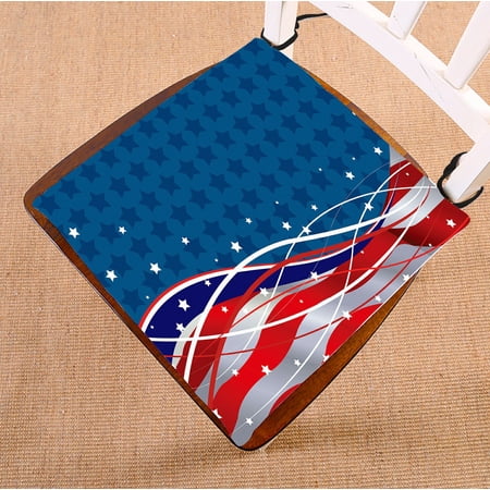 ABPHQTO Stars And Stripes Fourth Of July Patriotic Chair Pad Seat Cushion Chair Cushion Floor Cushion Two Sides Printing 18x18 Inch
