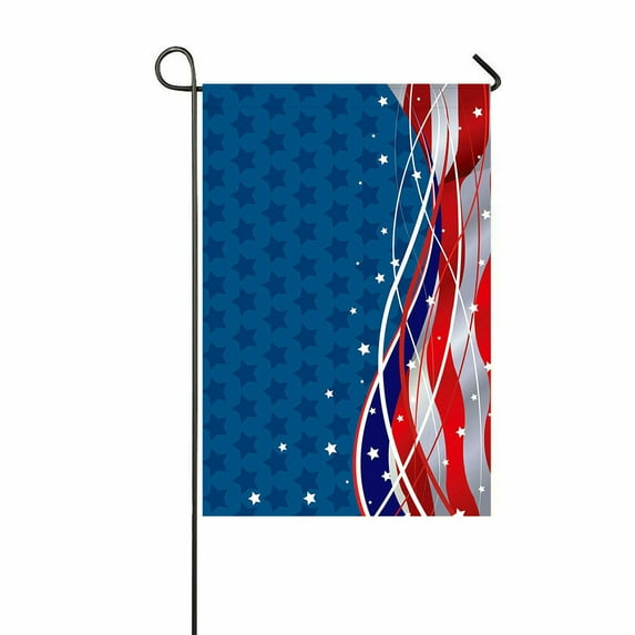 ABPHQTO Stars And Stripes Fourth Of July Patriotic Home Outdoor Garden Flag House Banner Size 12x18 Inch