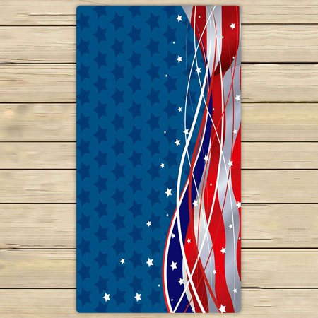 ABPHQTO Stars And Stripes Fourth Of July Patriotic Towels,Beach Bath Pool Sprot Travel Hand Spa Towel 30x56 Inch
