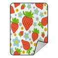 thumbnail image 1 of ABPHQTO Strawberries Fleece Blanket Fleece Back Throw Blanket 58x80 Inch, 1 of 1