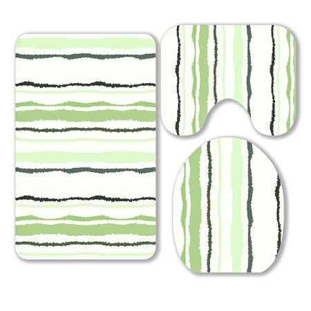 ABPHQTO Strip Vertical Lines Torn Paper Shred Edge Texture 3 Piece Bathroom Rugs Set Bath Rug Contour Mat and Toilet Lid Cover
