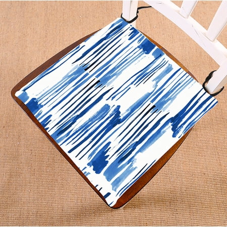 ABPHQTO Stripes Indigo Blue Texture Irregular Lines Indigo Shibori Modern Chair Pad Seat Cushion Chair Cushion Floor Cushion Two Sides Printing 20x20 Inch