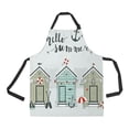 thumbnail image 1 of ABPHQTO Summer Card Beach Huts Apron Home Kitchen Apron with Pockets, 1 of 1