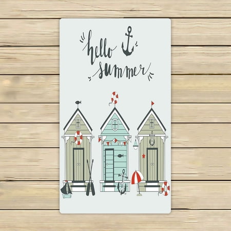 ABPHQTO Summer Card Beach Huts Towels,Beach Bath Pool Sprot Travel Hand Spa Towel 16x28 Inch