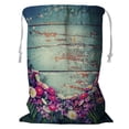 thumbnail image 1 of ABPHQTO Summer Colorful Flowers Vintage Wooden Storage Basket Laundry Bag with Drawstring 18x24 Inch, 1 of 3