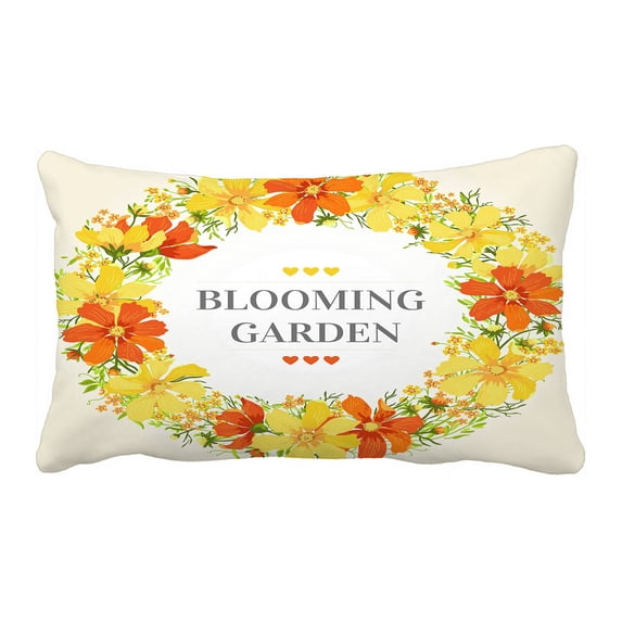 ABPHQTO Summer Floral Wreath Flowers Herbs Pillow Case Pillow Cover Pillow Protector Two Sides For Couch Bed 20x30 Inch