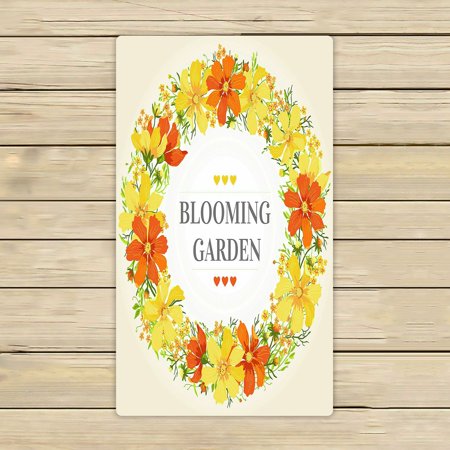 ABPHQTO Summer Floral Wreath Flowers Herbs Towels Beach Bath Pool Sprot Travel Hand Spa Towel 16x28 Inch
