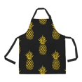 thumbnail image 1 of ABPHQTO Summer Gold Pineapple Black Fruit Apron Home Kitchen Apron with Pockets, 1 of 2