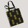 thumbnail image 1 of ABPHQTO Summer Gold Pineapple Black Fruit Canvas Bag Reusable Tote Grocery Shopping Bags Tote Bag 14x16 inch, 1 of 2