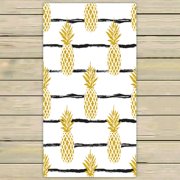ABPHQTO Summer Gold Pineapple Towels Beach Bath Pool Sprot Travel Hand Spa Towel 30x56 Inch