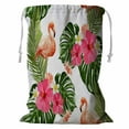 thumbnail image 1 of ABPHQTO Summer Tropical Flamingo Flowers Leaves Storage Basket Laundry Bag with Drawstring 24x32 Inch, 1 of 3