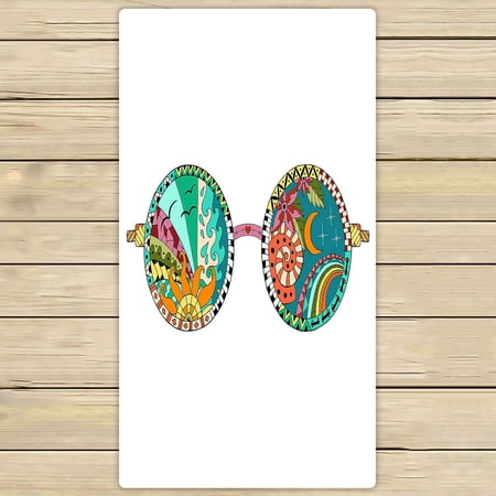 ABPHQTO Sun Glasses Zentangle Colorful Variant Towels Beach Bath Pool Sprot Travel Hand Spa Towel 30x56 Inch