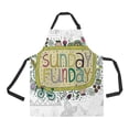 thumbnail image 1 of ABPHQTO Sunday Fun Day Doodle Geometric Shapes Apron Home Kitchen Apron with Pockets, 1 of 1
