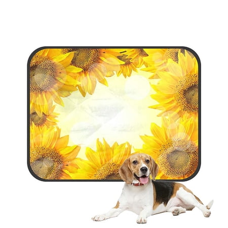 ABPHQTO Sunflower Nature Summer Pet Dog Cat Bed Pee Pads Mat Cushion Potty Dogsblankets Crate Bed Kennel 36x48 inch