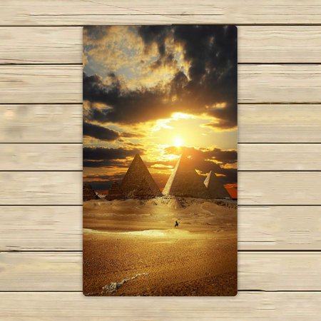 ABPHQTO Sunset Over Giza Pyramids Towels,Beach Bath Pool Sprot Travel Hand Spa Towel 16x28 Inch