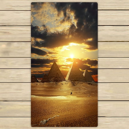 ABPHQTO Sunset Over Giza Pyramids Towels,Beach Bath Pool Sprot Travel Hand Spa Towel 30x56 Inch