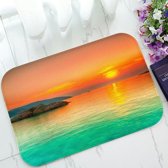 ABPHQTO Sunset Over The Sea Con Dao Vietnam Doormat Entrance Rug Area Rug Floor Mat Home Decor 23.5x16.7 Inch