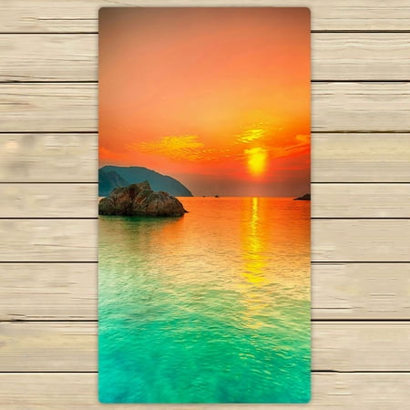 ABPHQTO Sunset Over The Sea Con Dao Vietnam Towels Beach Bath Pool Sprot Travel Hand Spa Towel 30x56 Inch
