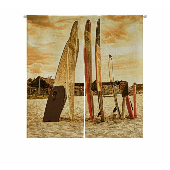 ABPHQTO Surfing For Rent Om The Sunset Beach Japanese Noren Curtain Doorway Door Window Treatment Curtains Cotton Linen Curtain 105x120 cm