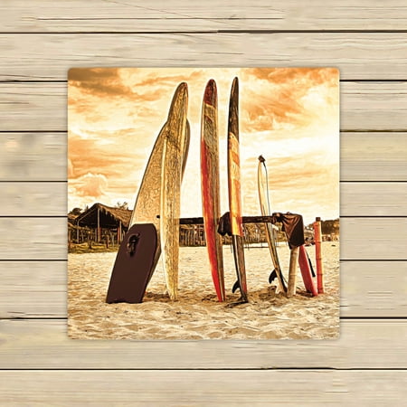 ABPHQTO Surfing For Rent Om The Sunset Beach Towels Beach Bath Pool Sprot Travel Hand Spa Towel 13x13 Inch