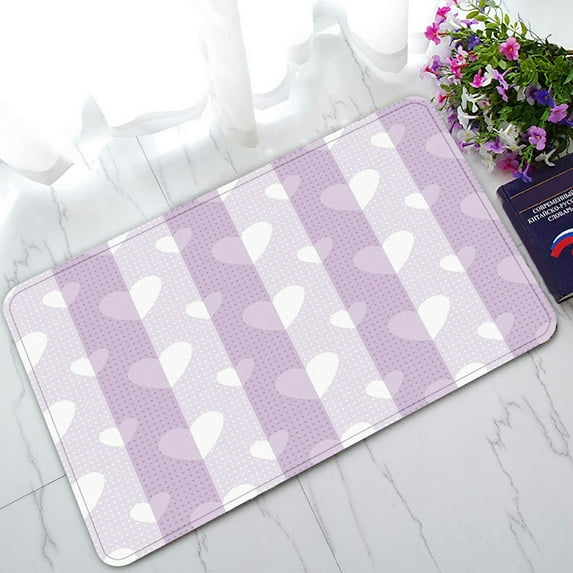 ABPHQTO Sweet Love Hearts Pattern Lavender Purple Doormat Entrance Rug Area Rug Floor Mat Home Decor 23.5x16.7 Inch