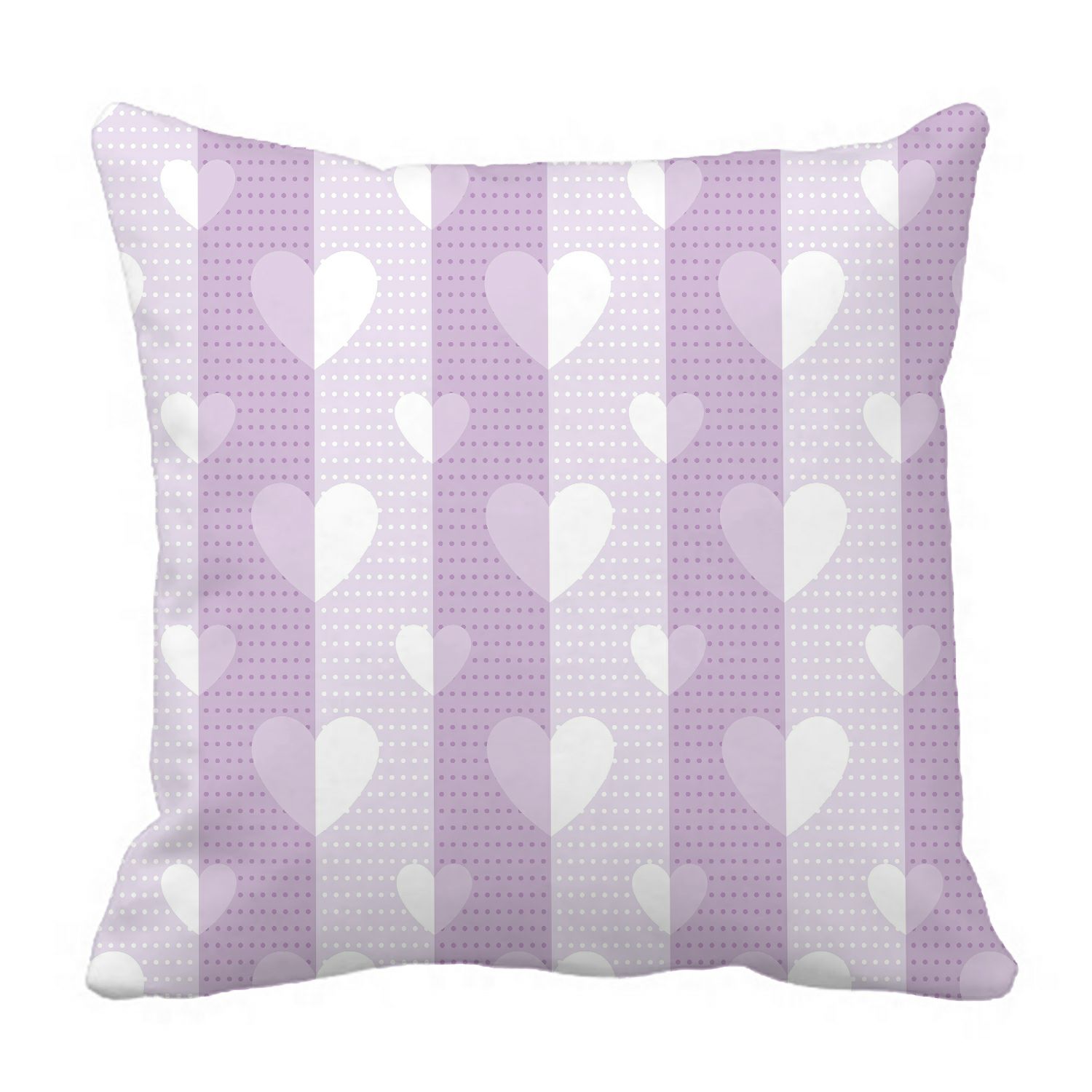 ABPHQTO Sweet Love Hearts Pattern Lavender Purple Pillow Case Pillow