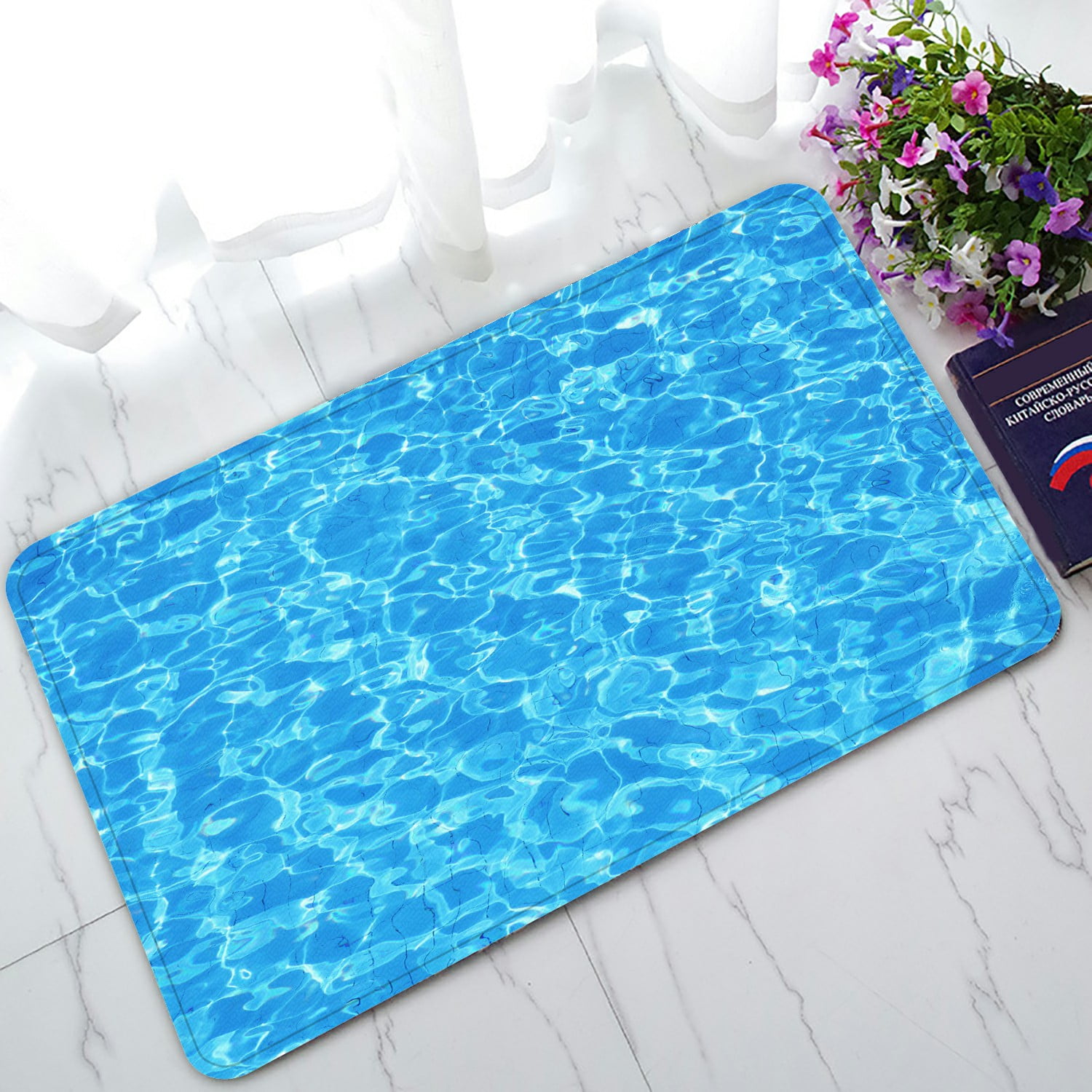 ABPHQTO Swimming Pool Water Aqua Texture Doormat Entrance Rug Area Rug  Floor Mat Home Decor 30 x 18 Inch 