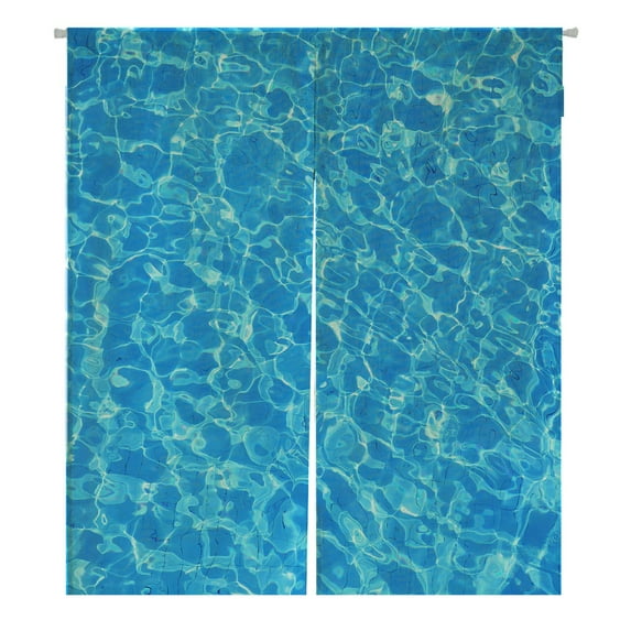 ABPHQTO Swimming Pool Water Aqua Texture Japanese Noren Curtain Doorway Door Window Treatment Curtains Cotton Linen Curtain 85x150 cm