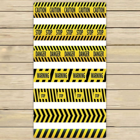 ABPHQTO Tape Caution Danger Yellow Police Line Warning Tape Danger Tape Caution Tape Towels,Beach Bath Pool Sprot Travel Hand Spa Towel 30x56 Inch